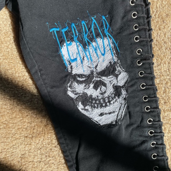 SICK VINTAGE PUNK ROCK SKULL PANTS - Picture 3 of 5
